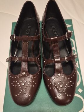 J.Crew Women's Brown Studded Mary Jane Shoes, Size 8.5